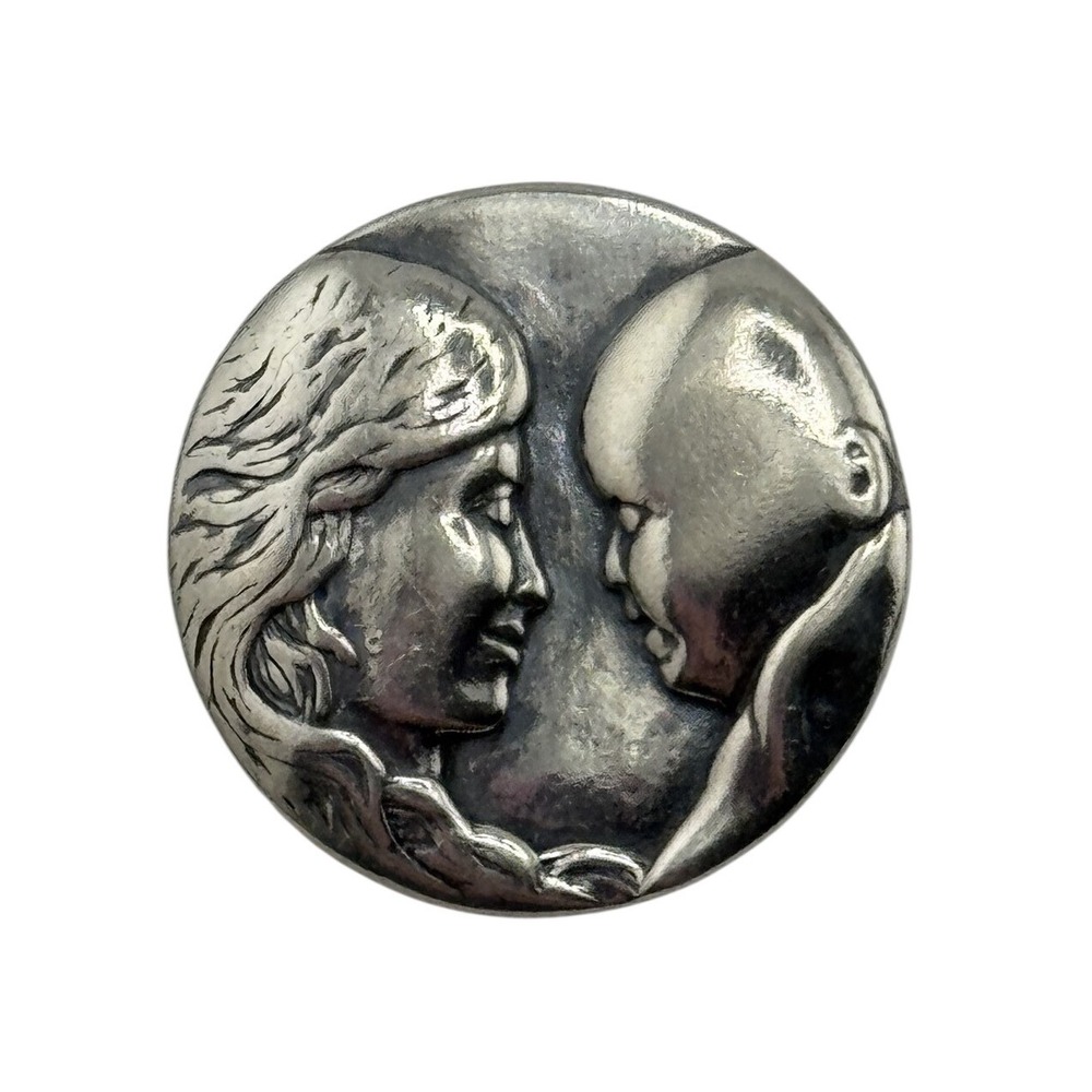 Vintage Sterling Silver Mother and Child‎ Pendant Signed D Cole